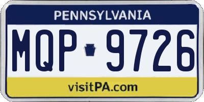 PA license plate MQP9726