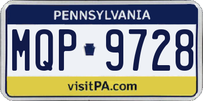 PA license plate MQP9728
