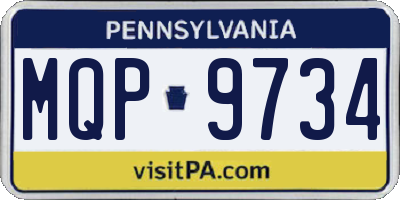 PA license plate MQP9734