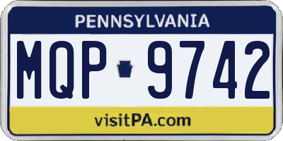 PA license plate MQP9742