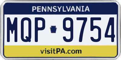 PA license plate MQP9754