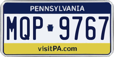 PA license plate MQP9767