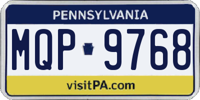 PA license plate MQP9768