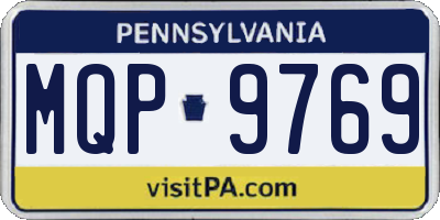 PA license plate MQP9769