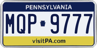 PA license plate MQP9777