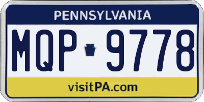 PA license plate MQP9778