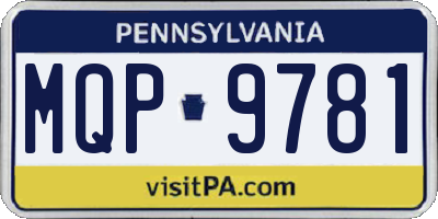 PA license plate MQP9781