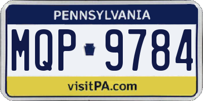 PA license plate MQP9784
