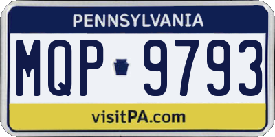 PA license plate MQP9793