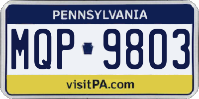 PA license plate MQP9803