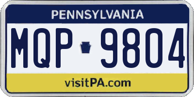 PA license plate MQP9804