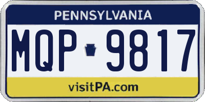 PA license plate MQP9817
