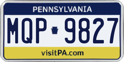 PA license plate MQP9827