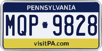 PA license plate MQP9828