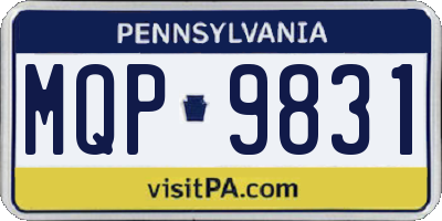 PA license plate MQP9831