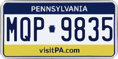 PA license plate MQP9835