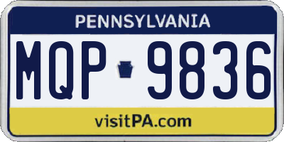 PA license plate MQP9836