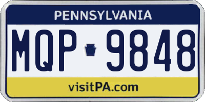PA license plate MQP9848