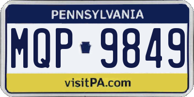 PA license plate MQP9849