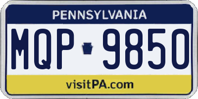 PA license plate MQP9850
