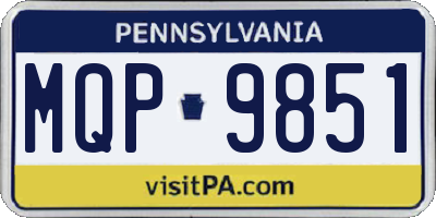 PA license plate MQP9851