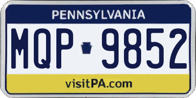 PA license plate MQP9852