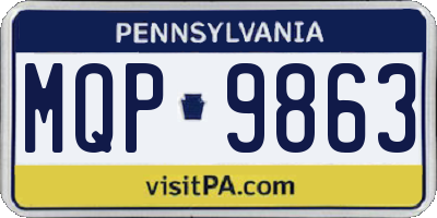 PA license plate MQP9863