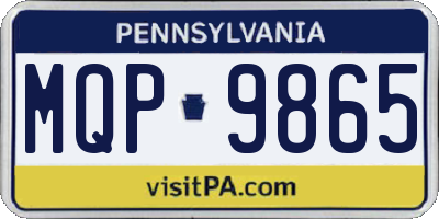 PA license plate MQP9865
