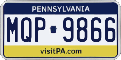 PA license plate MQP9866