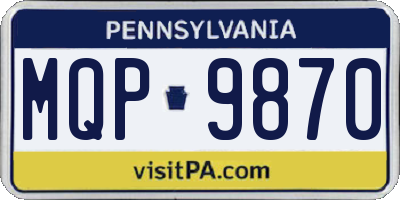 PA license plate MQP9870