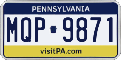 PA license plate MQP9871