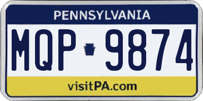 PA license plate MQP9874
