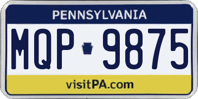 PA license plate MQP9875