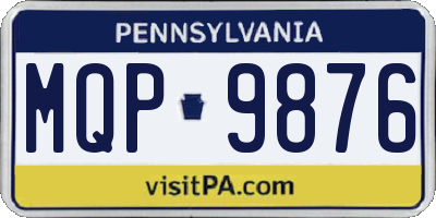 PA license plate MQP9876