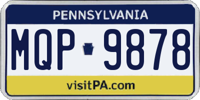 PA license plate MQP9878