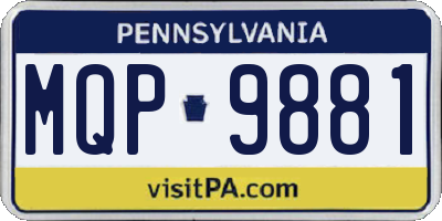 PA license plate MQP9881