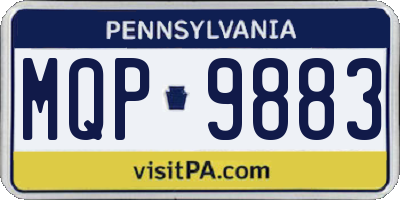 PA license plate MQP9883