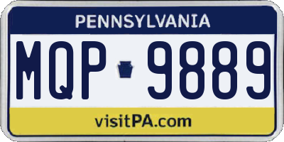PA license plate MQP9889