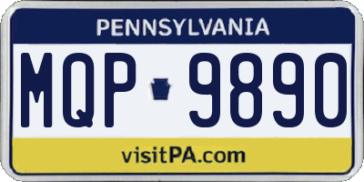 PA license plate MQP9890