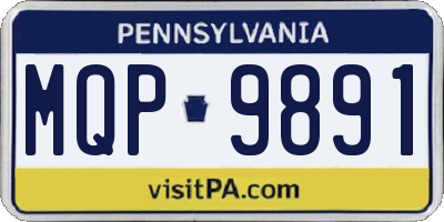 PA license plate MQP9891