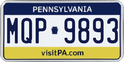 PA license plate MQP9893