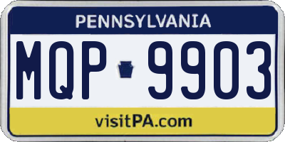 PA license plate MQP9903
