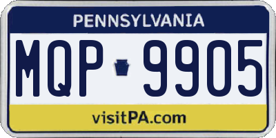 PA license plate MQP9905