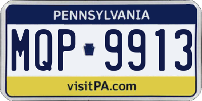 PA license plate MQP9913
