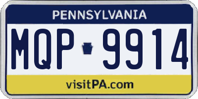 PA license plate MQP9914