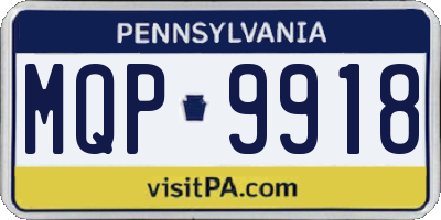 PA license plate MQP9918
