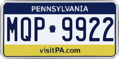 PA license plate MQP9922