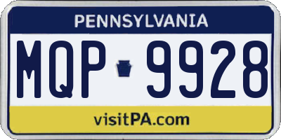 PA license plate MQP9928