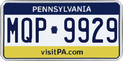 PA license plate MQP9929