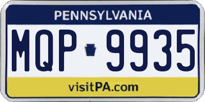 PA license plate MQP9935